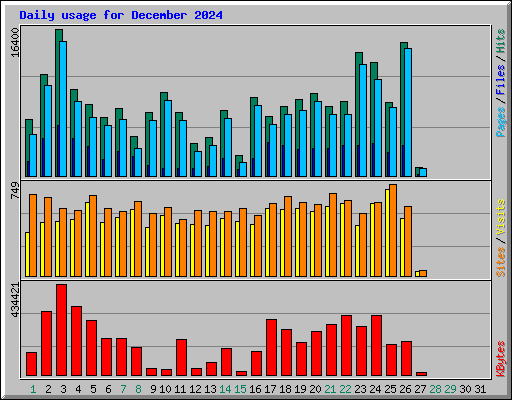 Daily usage for December 2024