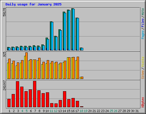 Daily usage for January 2025