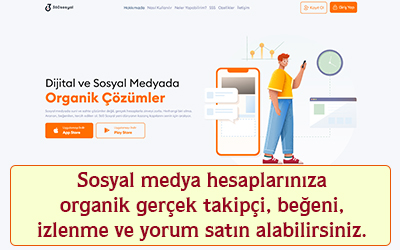 Sosyal medya hesaplarınıza organik gerçek takipçi, beğeni, izlenme, yorum satın alabilirsiniz