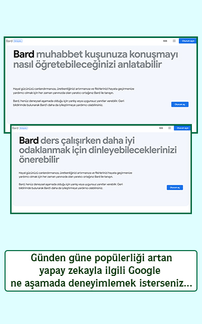 Günden güne popülerliğini arttıran yapay zekayla ilgili google ne aşamada deneyimlemek isterseniz