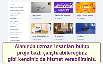 Alanında uzman insanları bulup proje bazlı çalıştırabileceğiniz gibi kendinizde hizmet verebilirsiniz