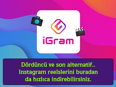 Dördüncü ve son alternatif instagram reelslerini buradan da hızlıca indirebilirsiniz