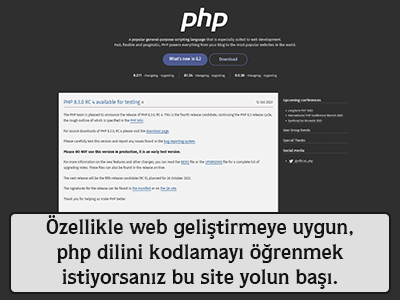 Özellikle web geliştirmeye uygun, php dilini kodlamayı öğrenmek istiyorsanız burası yolun başı