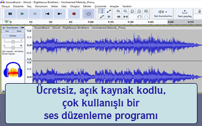 Ücretsiz açık kaynak kodlu çok kullanışlı bir ses düzenleme programı