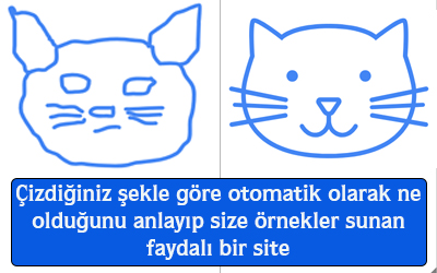 Çizdiğiniz şekle göre otomatik olarak ne olduğunu anlayıp size örnekler sunan faydalı bir site