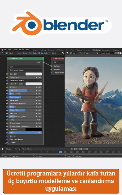 Ücretli programlara yıllardır kafa tutan üç boyutlu modelleme ve canlandırma uygulaması 