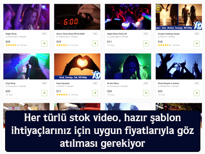 Her türlü stok video, hazır şablon ihtiyaçlarınız için uygun fiyatlarıyla göz atılması gerekiyor